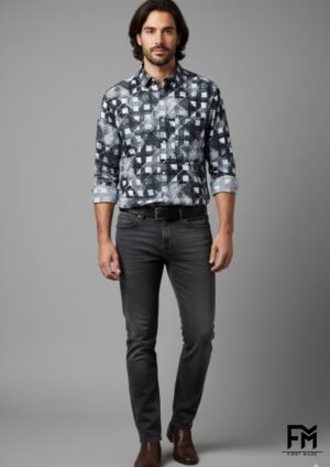 abstract pattern shirt for men's || "fm first made" ||